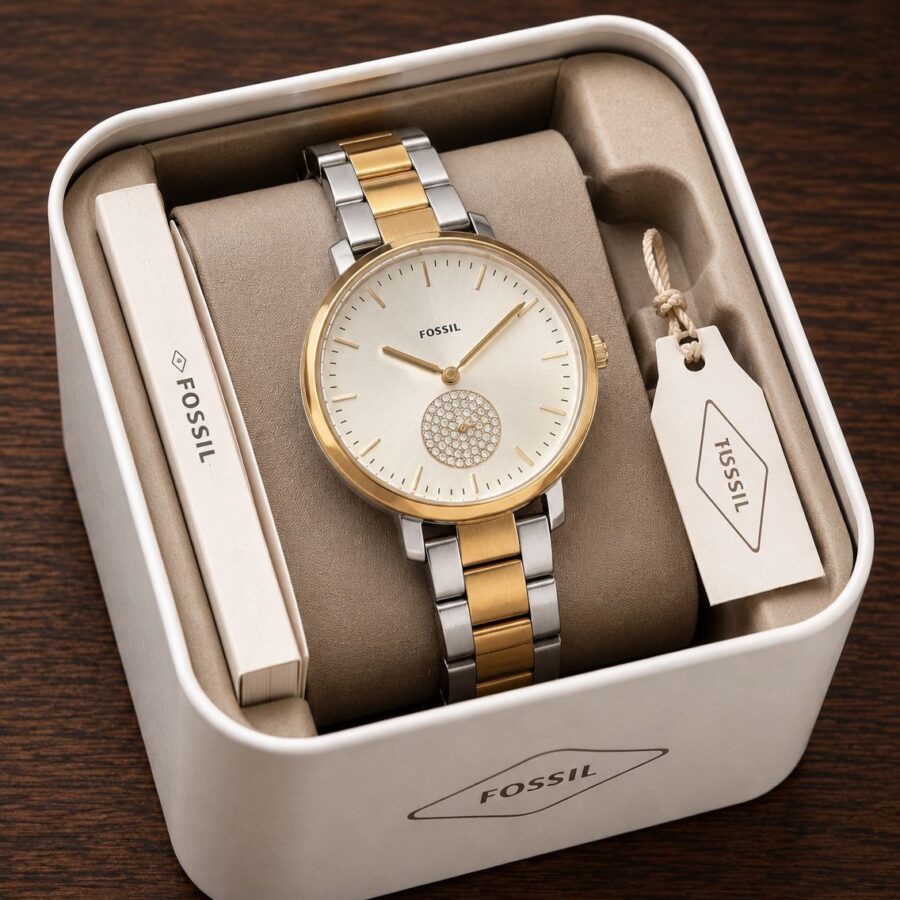 Fossil Two Tone Watch For Her Japanese Quality