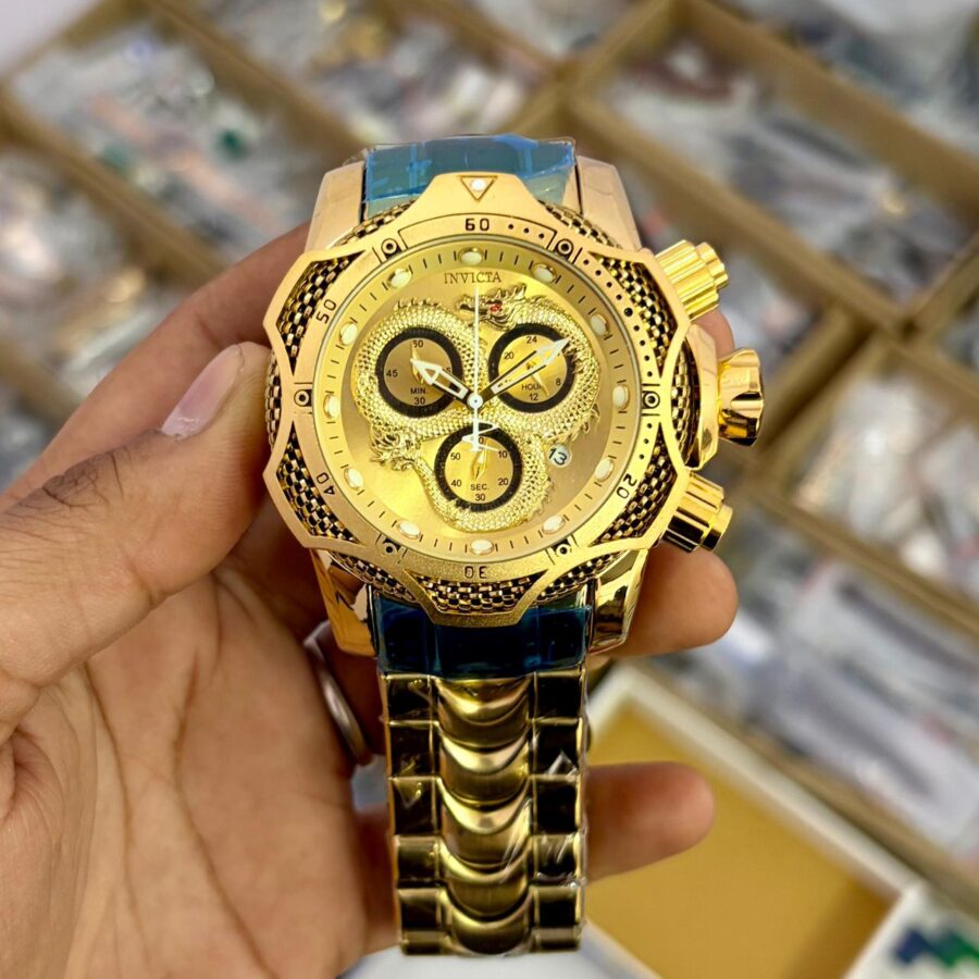Invicta Venom Chronograph Golden Dial Men’s Watch