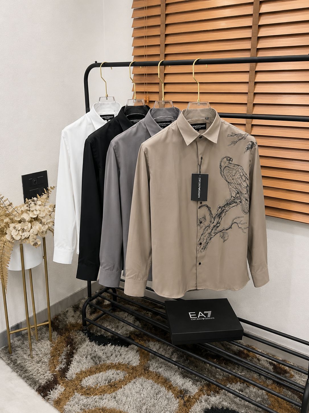 EMPORIO ARMANI EAGLE SEQUENCE PRINTED ITALIAN IMPORTED SHIRT WITH OG BOX